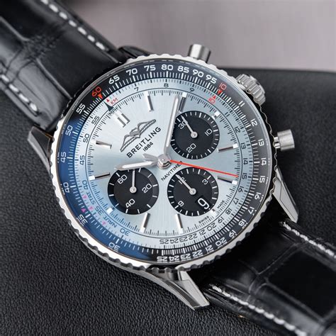 breitling navitimer ice blue|Breitling Navitimer blue dial.